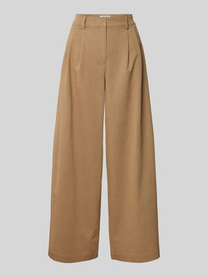 Wide Leg Bundfaltenhose mit Gürtelschlaufen Shop The Look MANNEQUINE