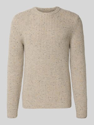 Gebreide pullover van wolmix met ronde hals Shop The Look MANNEQUINE