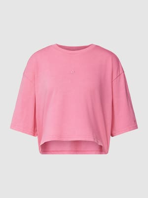 Cropped T-Shirt in melierter Optik Shop The Look MANNEQUINE