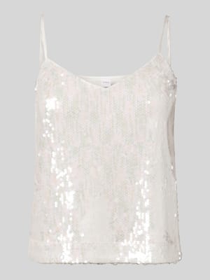 Korte top met bandjes en pailletten, model 'SEQUINA' Shop The Look MANNEQUINE