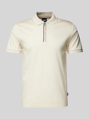 Slim Fit Poloshirt mit Label-Detail Modell 'Polston' Shop The Look MANNEQUINE