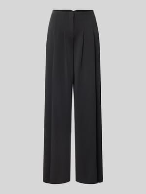 Stoffen broek met wijde pijpen en plooien Shop The Look MANNEQUINE