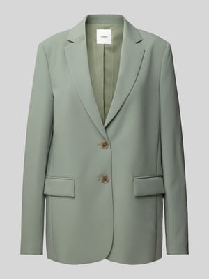 Regular fit lange blazer van twill met reverskraag Shop The Look MANNEQUINE