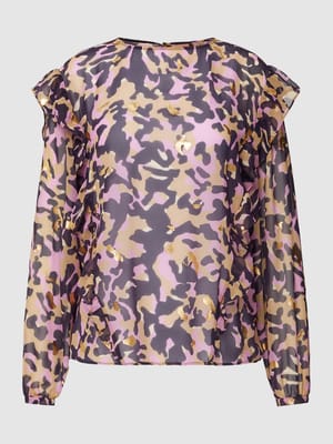 Blouse met all-over motief, model 'Inza' Shop The Look MANNEQUINE