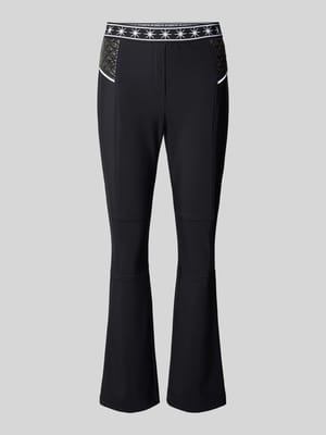 Flared fit stoffen broek met elastische band Shop The Look MANNEQUINE