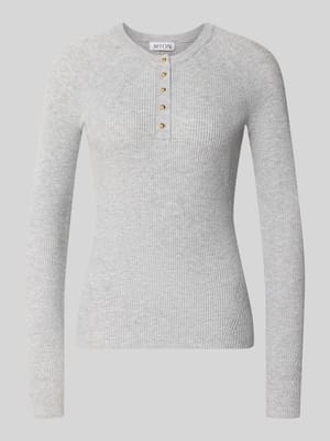 Slim fit shirt met lange mouwen van tricotlook Shop The Look MANNEQUINE