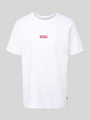 Relaxed fit T-shirt met labelstitching en ronde hals Shop The Look MANNEQUINE