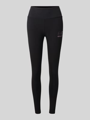Legging met labeldetail en elastische band Shop The Look MANNEQUINE