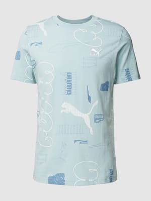 T-shirt met all-over labelmotief Shop The Look MANNEQUINE