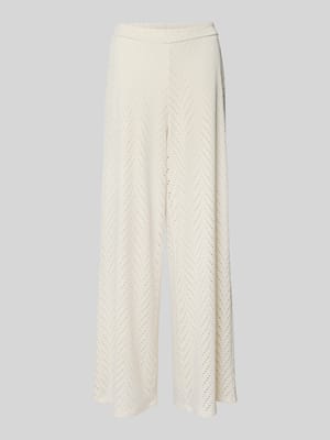 Spodnie materiałowe z szeroką nogawką i ażurowym wzorem model ‘DELAIA’ Shop The Look MANNEQUINE