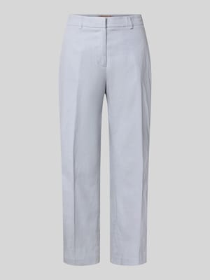 straight fit stoffen broek van linnenmix Shop The Look MANNEQUINE