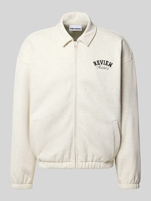 Sweatjack met platte kraag en steekzakken Shop The Look MANNEQUINE