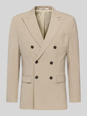 Marynarka garniturowa o kroju slim fit z wzorem w cienkie prążki Model 'SLIM-LIAM' Shop The Look MANNEQUINE