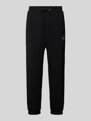 Regular fit sweatpants met logostitching, model 'Signature' Shop The Look MANNEQUINE
