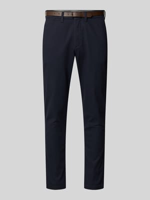 Slim Fit Stoffhose mit abnehmbaren Gürtel Modell 'Marco' Shop The Look MANNEQUINE