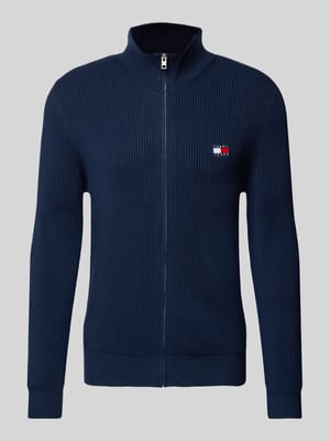 Kurtka z dzianiny o kroju slim fit z naszywką z logo Shop The Look MANNEQUINE