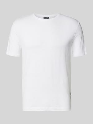 T-Shirt aus Leinen-Elasthan-Mix mit Rundhalsausschnitt Shop The Look MANNEQUINE