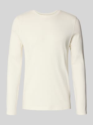 Shirt met lange mouwen en geribde ronde hals Shop The Look MANNEQUINE