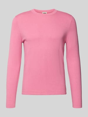 Sweter z dzianiny z prążkowanymi wykończeniami model ‘Irmino’ Shop The Look MANNEQUINE