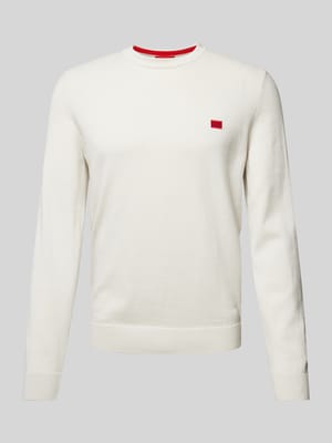 Gebreide pullover met labelbadge, model 'San Cassius' Shop The Look MANNEQUINE