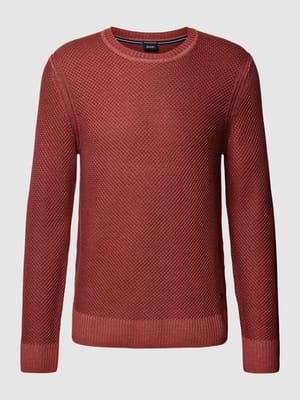 Sweter z dzianiny z żywej wełny model ‘Willon’ Shop The Look MANNEQUINE