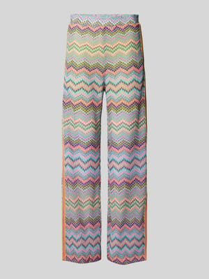 Flared stoffen broek met all-over print Shop The Look MANNEQUINE