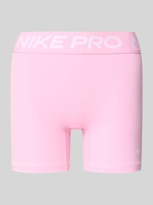 Skinny Fit Sportshorts mit elastischem Label-Bund Shop The Look MANNEQUINE