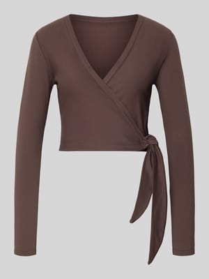 Cropped Wickelshirt mit V-Ausschnitt Shop The Look MANNEQUINE