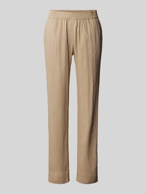 Tapered fit linnen broek met elastische band Shop The Look MANNEQUINE