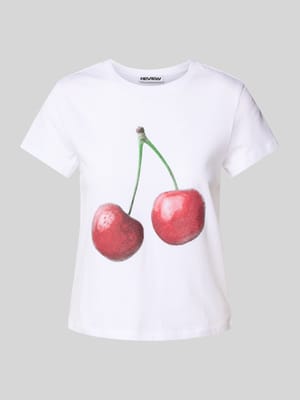 T-Shirt mit Label-Print Shop The Look MANNEQUINE