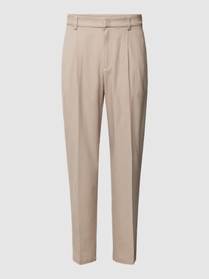 Regular Fit Bundfaltenhose mit Strukturmuster Shop The Look MANNEQUINE