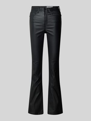 Flared cut broek in leerlook, model 'SALLY' Shop The Look MANNEQUINE