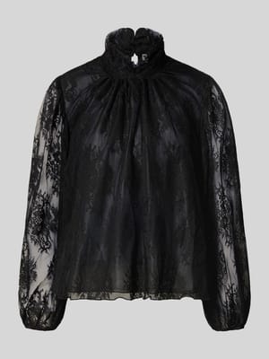 Regular Fit Bluse aus Spitze mit Stehkragen Shop The Look MANNEQUINE