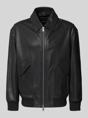 Regular Fit Lederjacke aus echtem Ziegenleder Modell 'JOSUAL' Shop The Look MANNEQUINE