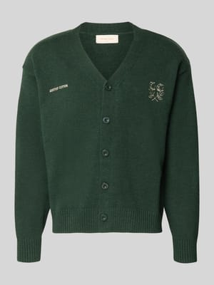 Cardigan mit Logo-Stitchings und V-Ausschnitt Shop The Look MANNEQUINE