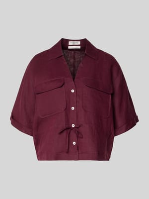 Relaxed Fit Leinenbluse mit Brusttaschen Shop The Look MANNEQUINE