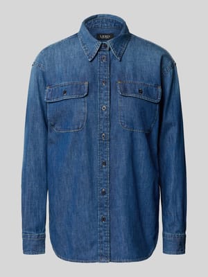 Regular fit jeansblouse met borstzakken Shop The Look MANNEQUINE