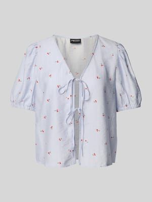 Regular Fit Blusenshirt mit Schnürverschluss Modell 'FIONNA' Shop The Look MANNEQUINE