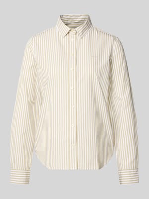 Bluzka o kroju regular fit z wzorem w paski i wyhaftowanym logo Shop The Look MANNEQUINE