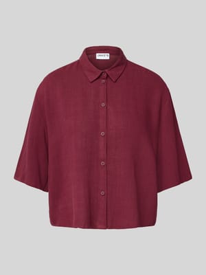 Relaxed Fit Hemdbluse aus Viskose-Leinen-Mix Shop The Look MANNEQUINE