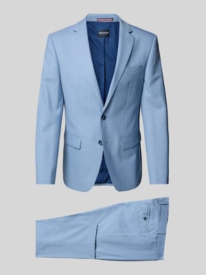 Slim fit pak van scheerwolmix met reverskraag Shop The Look MANNEQUINE