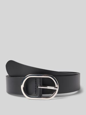 Damesriem van hoogwaardig leer met ovale sluiting Shop The Look MANNEQUINE