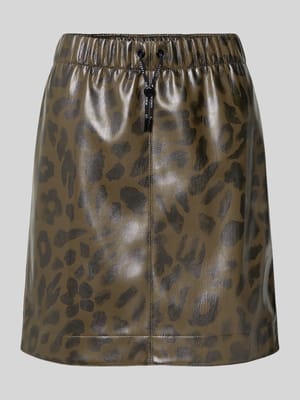 Minirok in leerlook met elastische band Shop The Look MANNEQUINE