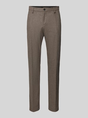 Slim fit pantalon met persplooien, model 'Genius' Shop The Look MANNEQUINE