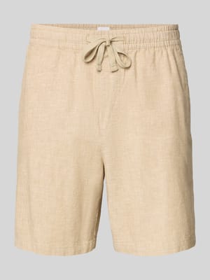 Leinenshorts mit elastischem Bund Shop The Look MANNEQUINE