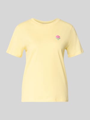 T-Shirt mit floralem Stitching Modell 'Aminna' Shop The Look MANNEQUINE