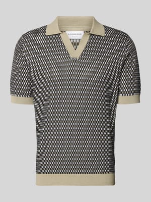 Relaxed Fit Strick-Poloshirt mit V-Ausschnitt Shop The Look MANNEQUINE