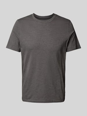 T-Shirt mit geripptem Rundhalsausschnitt Shop The Look MANNEQUINE