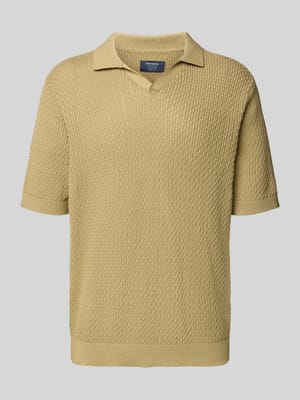 Koszulka polo o kroju regular fit z fakturowanym wzorem Shop The Look MANNEQUINE