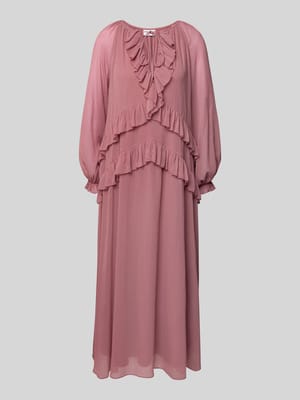 Midi-jurk van chiffon met volants Shop The Look MANNEQUINE